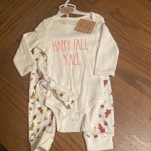 Rae Dunn 3 piece baby set Happy Fall y’all